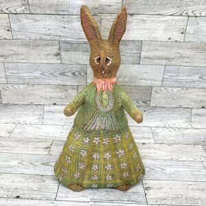 Department 56 Paper Mache 12" Tall Bunny - Made in the Philippines